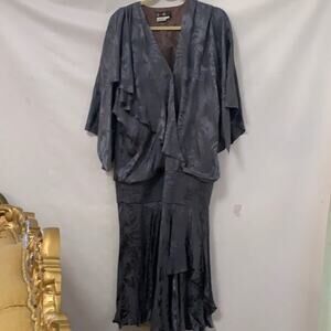 VINTAGE SAINT ROMEI 100% SILK EVENING HOLIDAY DRESS SIZE 12‎